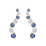 14K Rose Gold~Blue and White Diamond