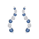 14K White Gold~Blue and White Diamond