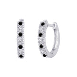 14K White Gold~Black and White Diamond, 10K White Gold~Black and White Diamond, Sterling Silver~Black and White Diamond