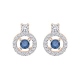 14K Rose Gold~Blue and White Diamond
