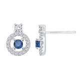 14K White Gold~Blue and White Diamond