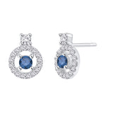 14K White Gold~Blue and White Diamond