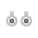 14K Yellow Gold~Blue and White Diamond