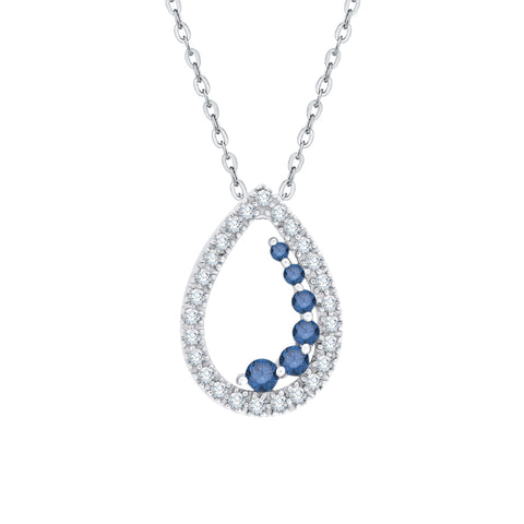 KATARINA Diamond Teardrop Journey Pendant Necklace (1/2 cttw GH, I2/I3)