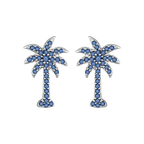 KATARINA Blue Diamond Palm Tree Jewelry Set