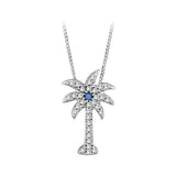 14K White Gold~Blue and White Diamond