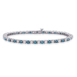 14K White Gold~Blue and White Diamond