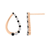 14K Rose Gold~Black and White Diamond, 10K Rose Gold~Black and White Diamond