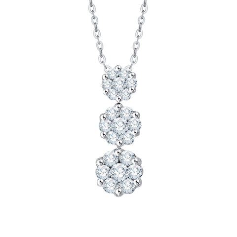 KATARINA Diamond Floral Pendant Necklace (1/4 cttw)