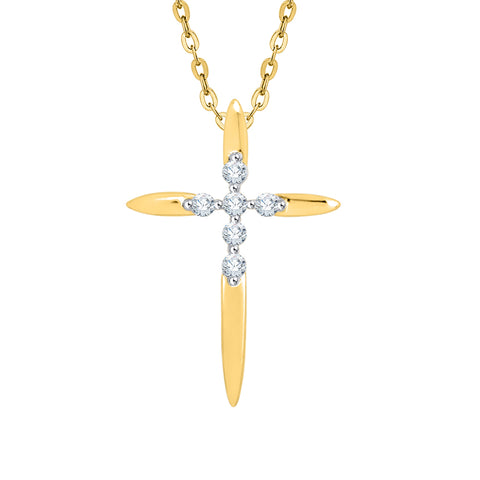 KATARINA 1/10 cttw Diamond Cross Pendant Necklace