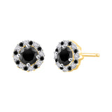 10K Yellow Gold~Black and White Diamond