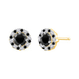 10K Yellow Gold~Black and White Diamond