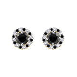 10K Yellow Gold~Black and White Diamond