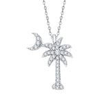 KATARINA (GH, I2-I3) 1/5 cttw Diamond "Palm Tree with Crescent Moon" Pendant Necklace