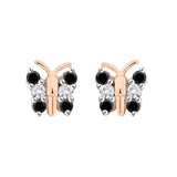 14K Rose Gold~Black and White Diamond, 10K Rose Gold~Black and White Diamond