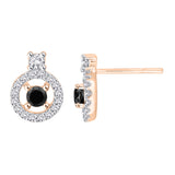 14K Rose Gold~Black and White Diamond, 10K Rose Gold~Black and White Diamond