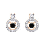 14K Rose Gold~Black and White Diamond, 10K Rose Gold~Black and White Diamond