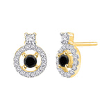 14K Yellow Gold~Black and White Diamond, 10K Yellow Gold~Black and White Diamond