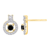 14K Yellow Gold~Black and White Diamond, 10K Yellow Gold~Black and White Diamond
