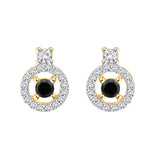 14K Yellow Gold~Black and White Diamond, 10K Yellow Gold~Black and White Diamond