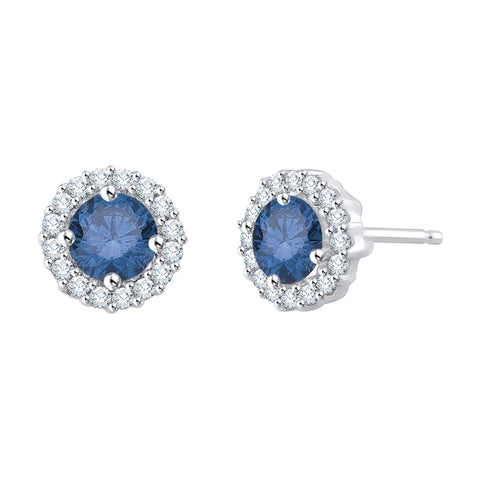 KATARINA 1/2 cttw, GH, I2-I3 Diamond Halo Earrings