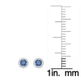 14K White Gold~Blue and White Diamond, 10K White Gold~Blue and White Diamond, Sterling Silver~Blue and White Diamond