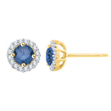 14K Yellow Gold~Blue and White Diamond, 10K Yellow Gold~Blue and White Diamond