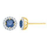 14K Yellow Gold~Blue and White Diamond, 10K Yellow Gold~Blue and White Diamond