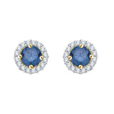 14K Yellow Gold~Blue and White Diamond, 10K Yellow Gold~Blue and White Diamond