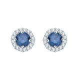14K White Gold~Blue and White Diamond, 10K White Gold~Blue and White Diamond
