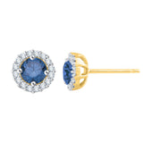 14K Yellow Gold~Blue and White Diamond, 10K Yellow Gold~Blue and White Diamond
