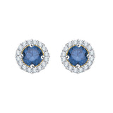14K Yellow Gold~Blue and White Diamond, 10K Yellow Gold~Blue and White Diamond