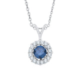 14K White Gold~Blue and White Diamond, 10K White Gold~Blue and White Diamond