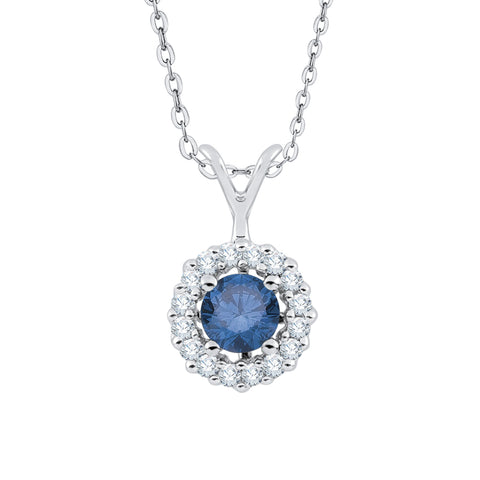 KATARINA Center Diamond Halo Pendant Necklace (1/2 cttw GH, I2/I3)