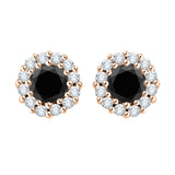 14K Rose Gold~Black and White Diamond, 10K Rose Gold~Black and White Diamond