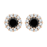 14K Rose Gold~Black and White Diamond, 10K Rose Gold~Black and White Diamond
