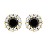 14K Yellow Gold~Black and White Diamond, 10K Yellow Gold~Black and White Diamond