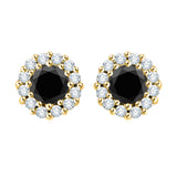 14K Yellow Gold~Black and White Diamond, 10K Yellow Gold~Black and White Diamond