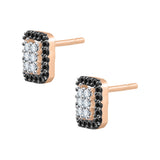 14K Rose Gold~Black and White Diamond, 10K Rose Gold~Black and White Diamond