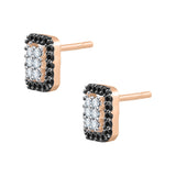 14K Rose Gold~Black and White Diamond, 10K Rose Gold~Black and White Diamond