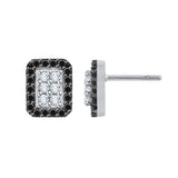 14K White Gold~Black and White Diamond, 10K White Gold~Black and White Diamond, Sterling Silver~Black and White Diamond