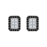 14K White Gold~Black and White Diamond, 10K White Gold~Black and White Diamond, Sterling Silver~Black and White Diamond