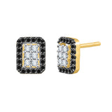 14K Yellow Gold~Black and White Diamond, 10K Yellow Gold~Black and White Diamond