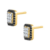 14K Yellow Gold~Black and White Diamond, 10K Yellow Gold~Black and White Diamond