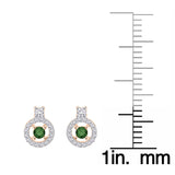 14K Rose Gold~Green and White Diamond