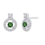14K White Gold~Green and White Diamond