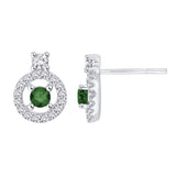 14K White Gold~Green and White Diamond