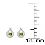 14K Yellow Gold~Green and White Diamond