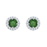 14K White Gold~Green and White Diamond
