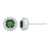 14K White Gold~Green and White Diamond